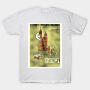 Krakow Poland Vintage Poster 1930s T-Shirt